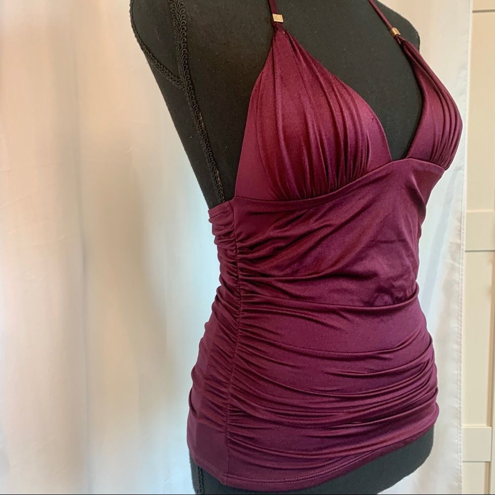 Victoria’s Secret forever Tankini eggplant maroon burgundy plum purple Sz S - Picture 4 of 10